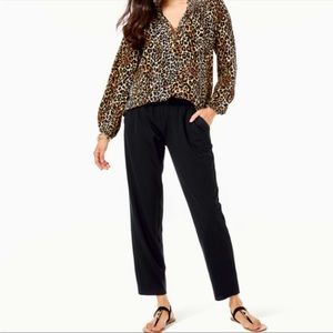 NWOT Lilly Pulitzer Malani Knit Pull-on Onyx Mid-rise Straight Pant Style 006143